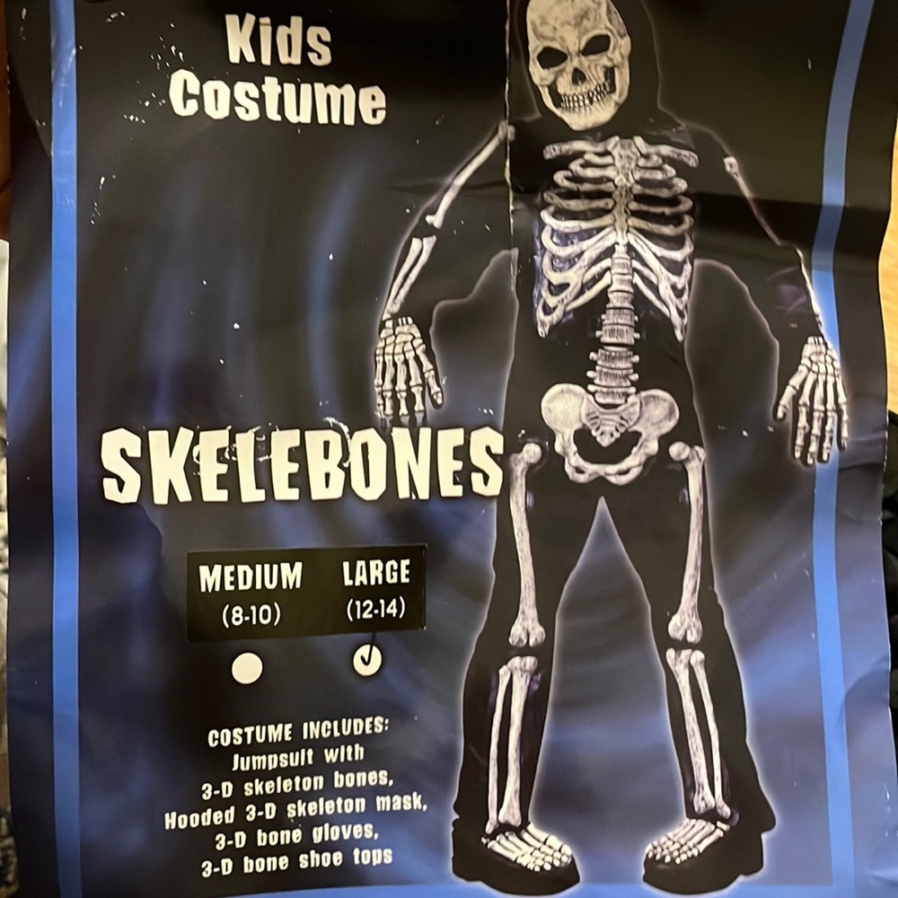 Skeleton costume kids Halloween size Large 12-14